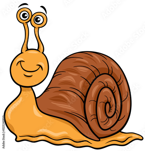 funny cartoon snail animal character