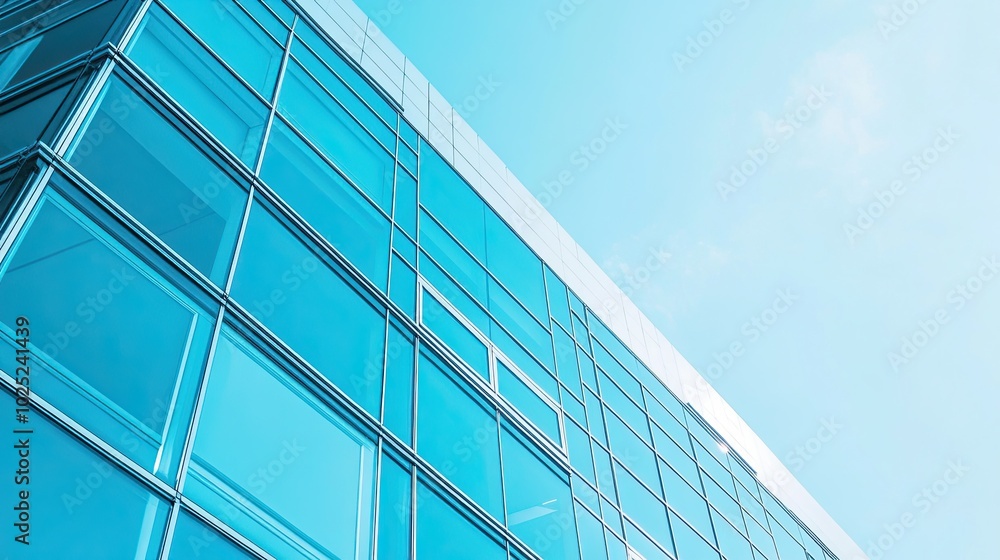 A modern office skyscraper. View from below of a tall glass and steel high-rise building. Illustration for cover, card, postcard, interior design, banner, poster, brochure or presentation. A modern office skyscraper. View from below of a tall glass and steel high-rise building. Illustration for cover, card, postcard, interior design, banner, poster, brochure or presentation.
