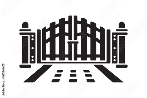 Driveway Gate Silhouette Vector Illustrations – Perfect for All Design Needs photo