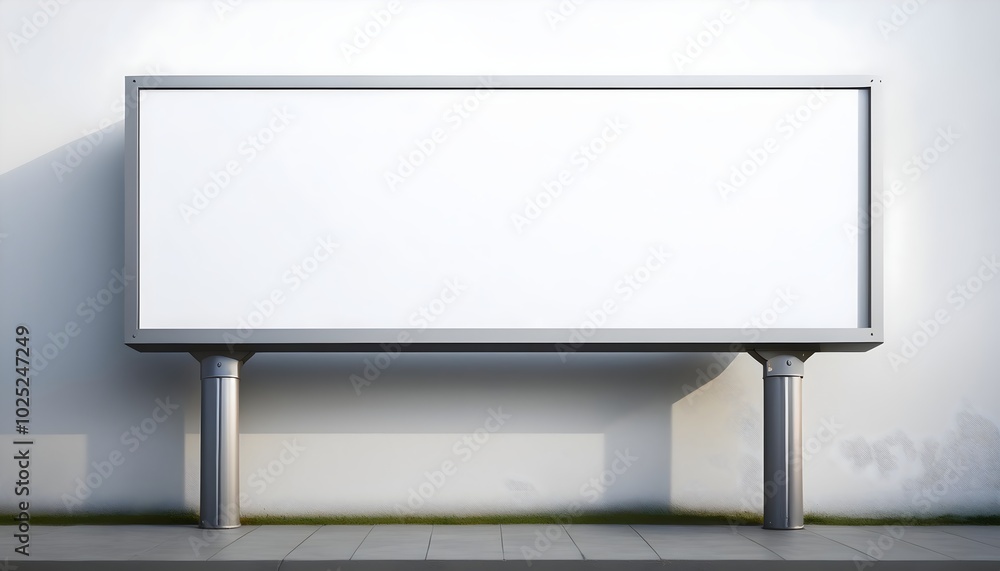 Obraz premium Blank billboard on a clear day, ready for advertising.