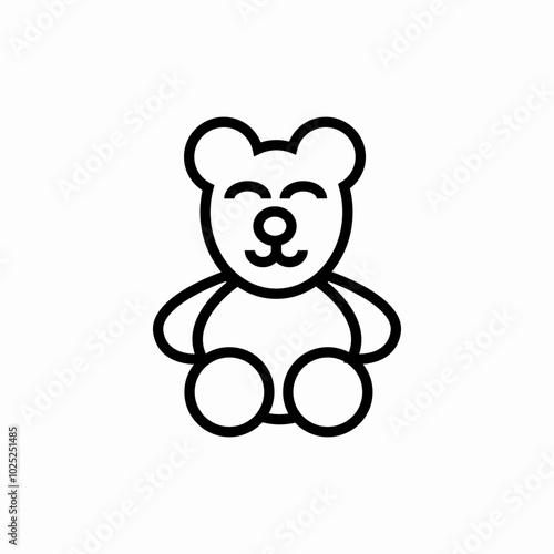 toy bear icon sign vector