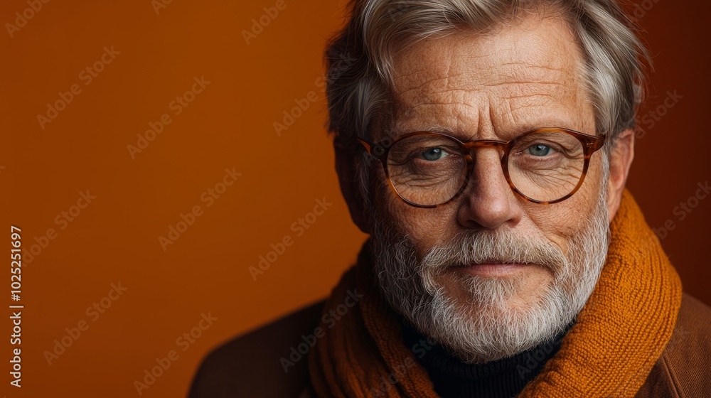 Portrait of cheerful senior man with arm crossed against studio background Portrait of cheerful senior man with arm crossed against studio background