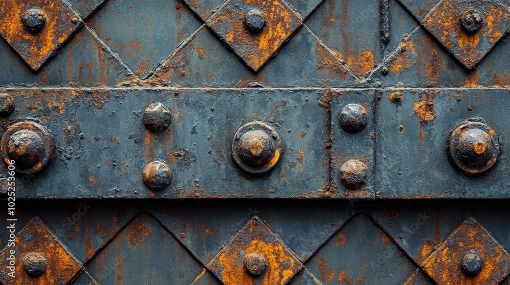 Rusty metal background with rivets and bolts Rusty metal background with rivets and bolts