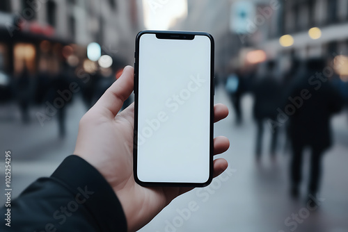 A close-up image of a person holding a smartphone in their hand, showcasing modern technology and connectivity