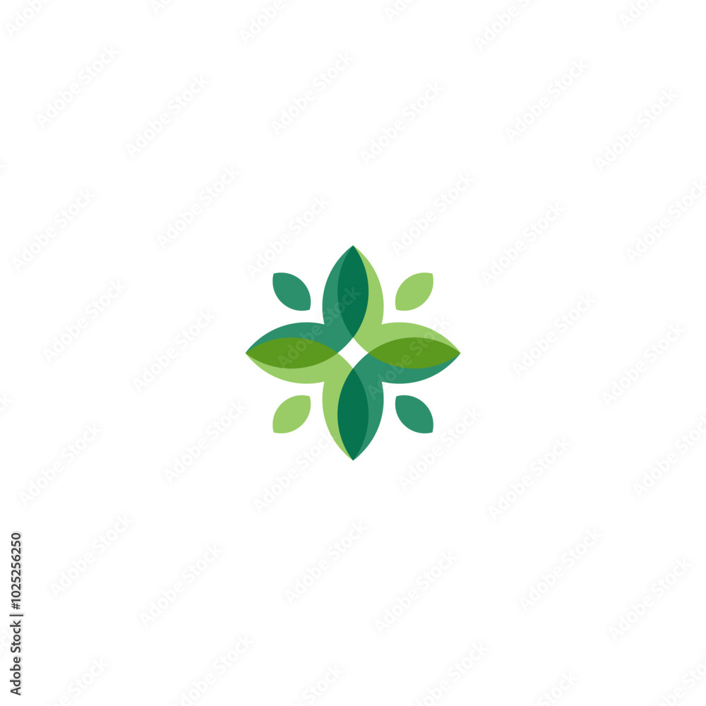 Abstract color leaf logo. leaf icon dynamic green color Abstract color leaf logo. leaf icon dynamic green color