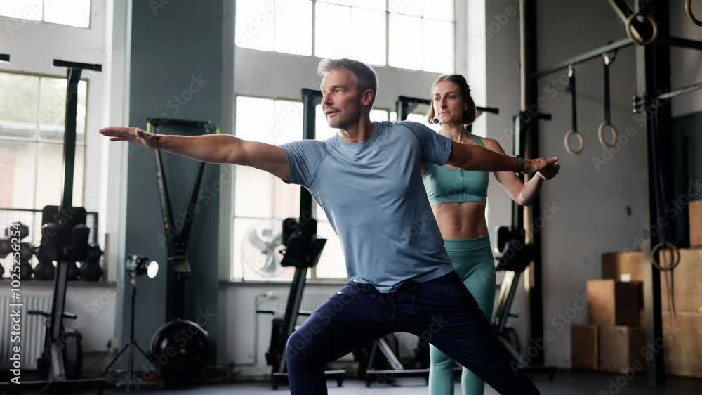 Personal Trainer Showing Healthy Sport Workout Personal Trainer Showing Healthy Sport Workout
