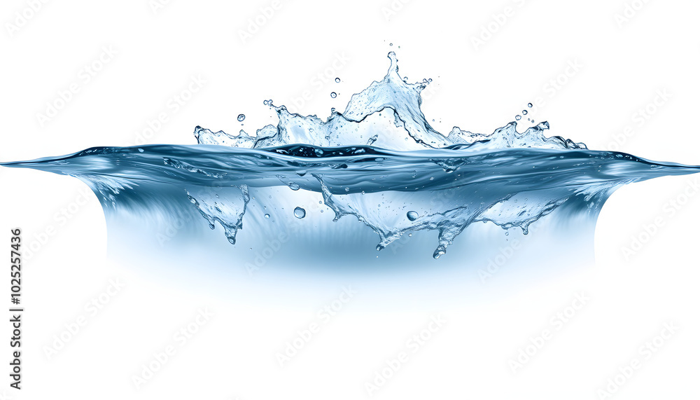 Obraz premium Hemisphere water splash isolated with white highlights, png