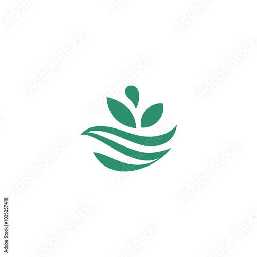 Abstract grow leaf logo. leaf icon dynamic green color