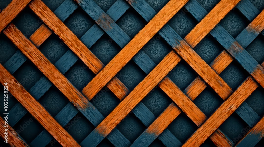 Abstract blue and orange wooden lattice background texture. Abstract blue and orange wooden lattice background texture.