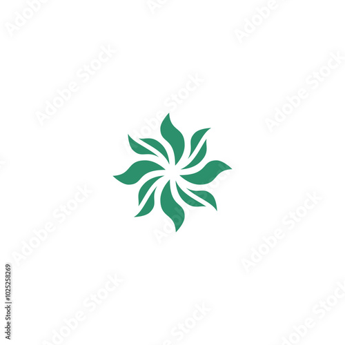 Abstract nature leaf logo. leaf icon dynamic green color