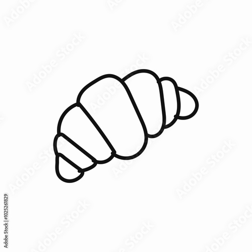 croissant bakery icon sign vector