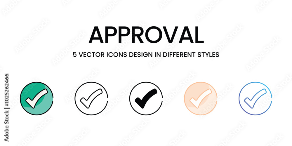 Approval vector icons set ready to use stock illustration Approval vector icons set ready to use stock illustration