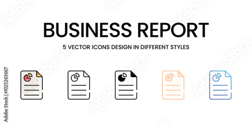 Business Report vector icons set ready to use stock illustration