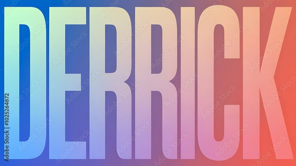 Bold typography of the name Derrick, creative design display Bold typography of the name Derrick, creative design display
