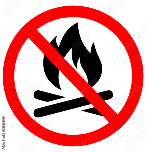 no campfire sign, campfire is forbidden, no firework