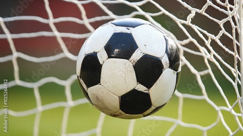 Wallpaper Mural Soccer ball in goal net with stadium background.  Torontodigital.ca