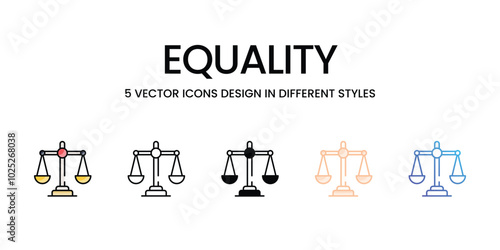 Equality vector icons set ready to use stock illustration
