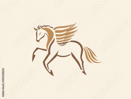 Pegasus horse logo Pegasus Skyline vector design inspiration template creative icon photo