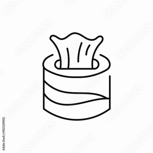 wet napkin towel icon sign vector
