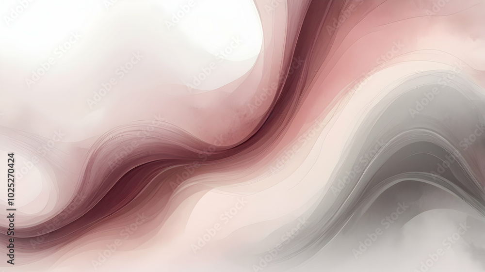 Obraz premium A white background with subtle, flowing gradients blending softly between burnt red, grey, brown. A texture with a rough, grainy feel, with smoky wisps adding depth. 