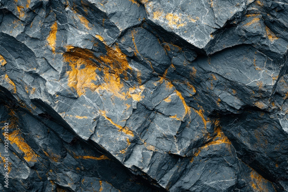 Gray and Yellow Rock Formation with Jagged Edges Gray and Yellow Rock Formation with Jagged Edges