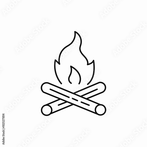 bonfire flame icon sign vector