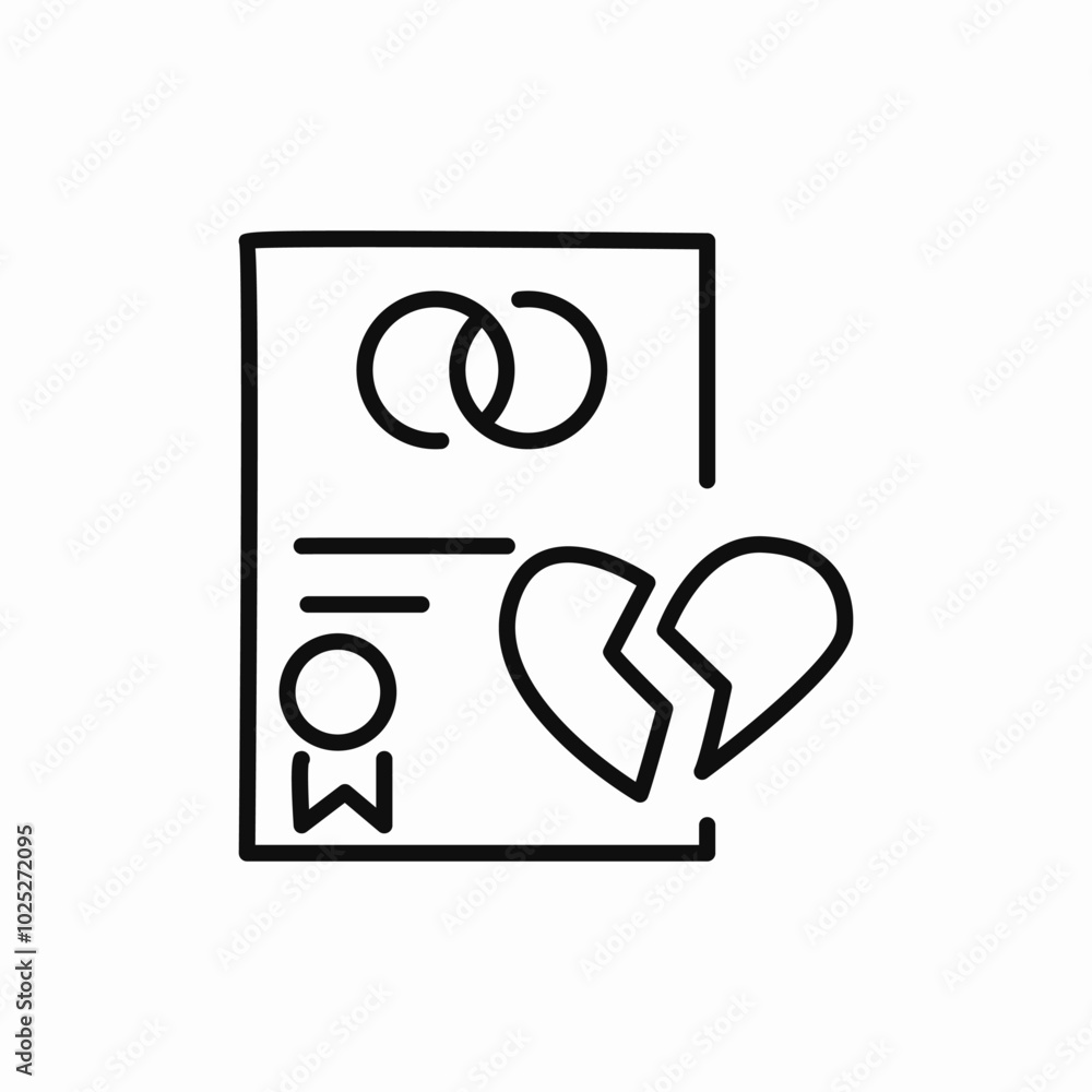divorce contract document icon sign vector divorce contract document icon sign vector