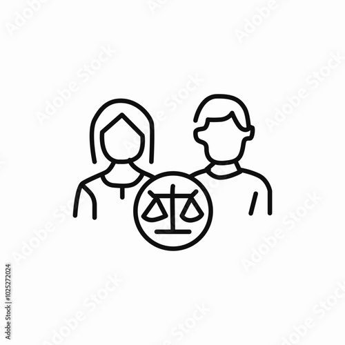 couple court justice icon sign vector