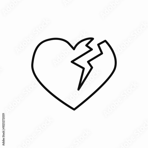crack heart icon sign vector