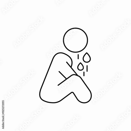 cry sad icon sign vector