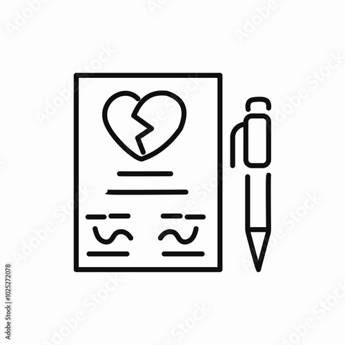 divorce contract icon sign vector