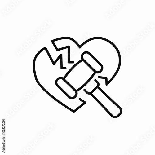 divorce court hammer icon sign vector