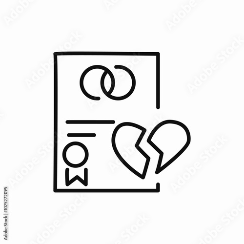 divorce contract document icon sign vector