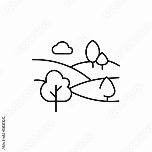 field nature icon sign vector