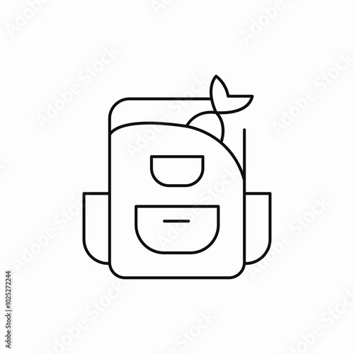 fish in backpack joke icon sign vector