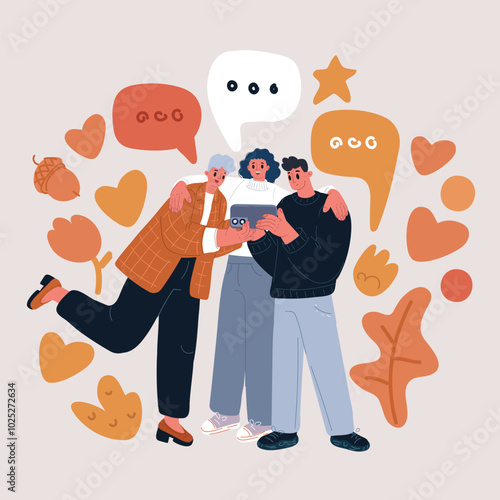 Cartoon vector illustration of a man as a puppet being manipulated by someone with strings