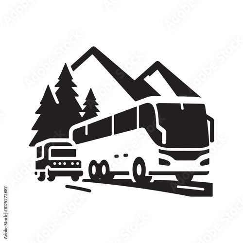 Charter Bus Silhouette Vector Graphics – Easy to Download and Use in Your Designs