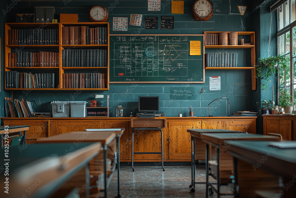 An AI system monitoring classroom engagement, helping teachers adjust their teaching strategies. Concept of AI in classroom management. An AI system monitoring classroom engagement, helping teachers adjust their teaching strategies. Concept of AI in classroom management.