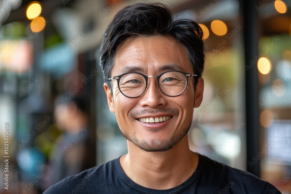 Smiling Asian Man Wearing Glasses Smiling Asian Man Wearing Glasses