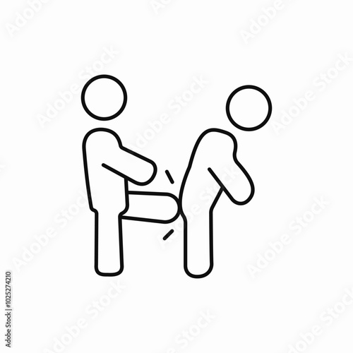 kick violence icon sign vector