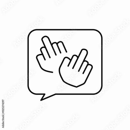 middle finger speech bubble icon sign vector