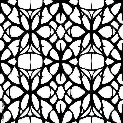 Seamless abstract pattern featuring a solid black spiderweb design on a clean white background