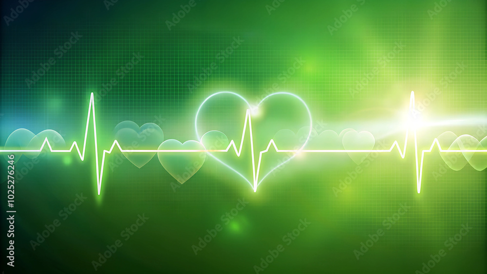 Abstract health heartbeat background with a glowing heartbeat monitor wave representing life and vitality Abstract health heartbeat background with a glowing heartbeat monitor wave representing life and vitality
