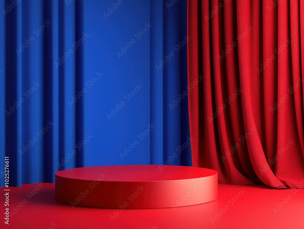 Red podium for product placement in Chinese and Koreans New Year's Red podium for product placement in Chinese and Koreans New Year's