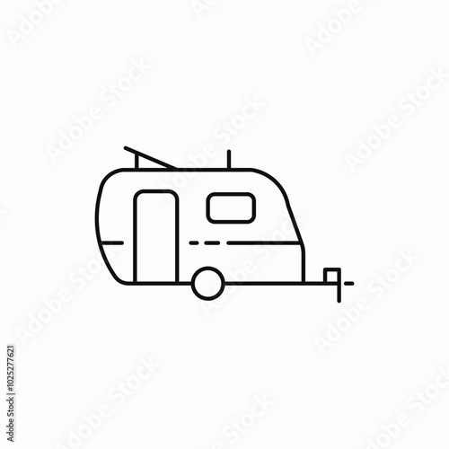 trailer caravan icon sign vector