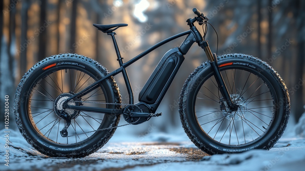 Fototapeta premium electric mountain bicycle, cinematic