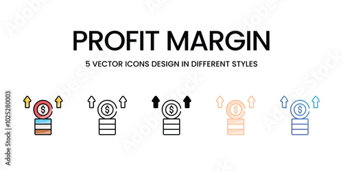 Profit Margin vector icons set ready to use stock illustration
