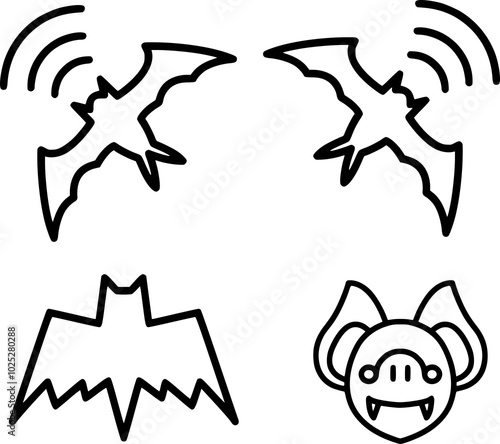 Bat Vector Set | Flying Mammals Illustrations | Chiropteran Graphics | Night Creatures Art | Halloween Decorations | Dark Aesthetic Designs