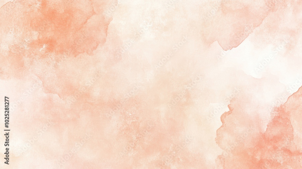 Obraz premium watercolor wash texture in soothing coral and orange hues, with soft, flowing gradients blending together