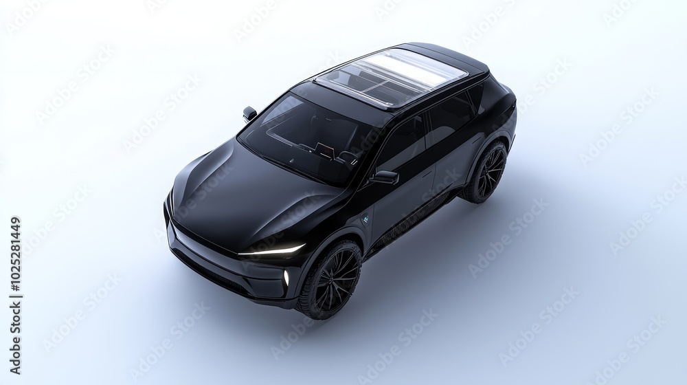 Futuristic EV Concept Car Design - Luxurious Electric SUV with Panoramic Sunroof and Advanced Lighting Technology